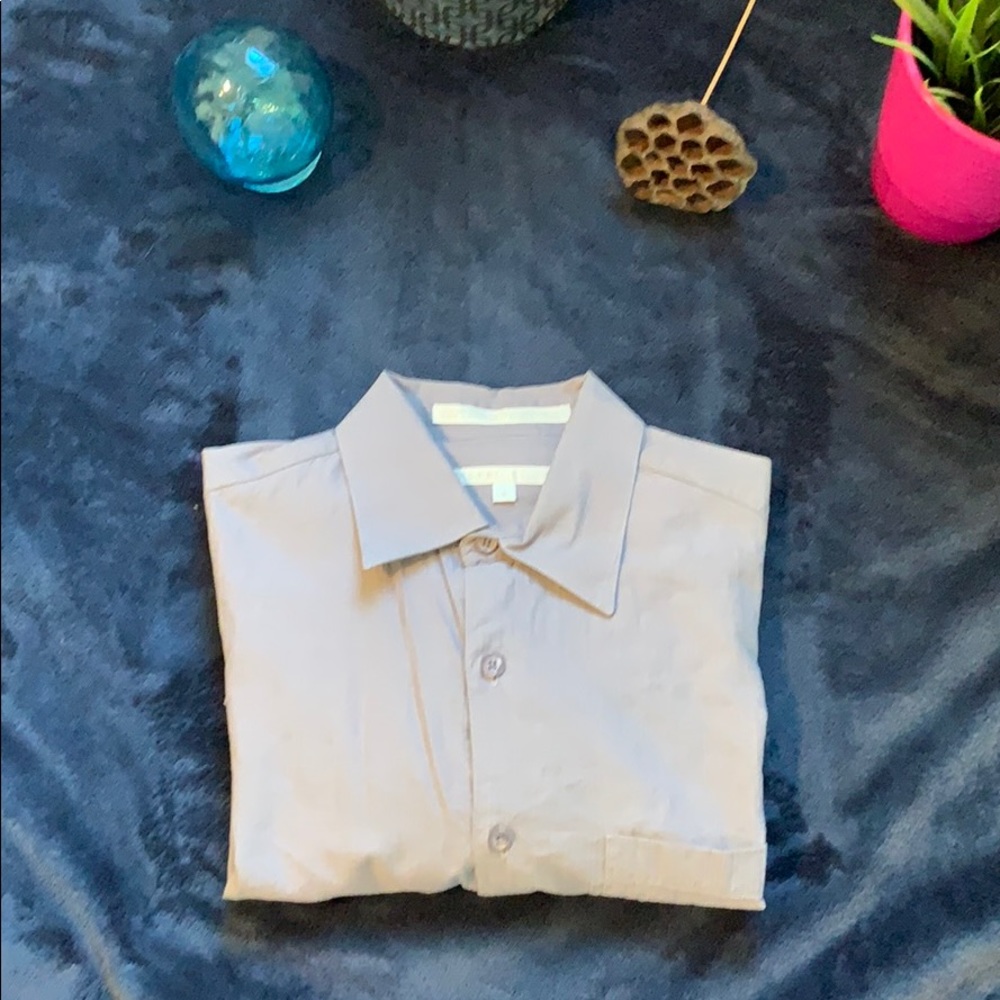 Perry Ellis Light Gray-Purple Botton Down, Small